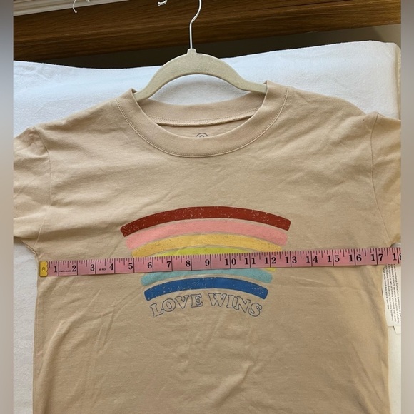 Love Wins rainbow T-shirt size 10-12 by Treasurer and Bond NWT - Picture 6 of 6